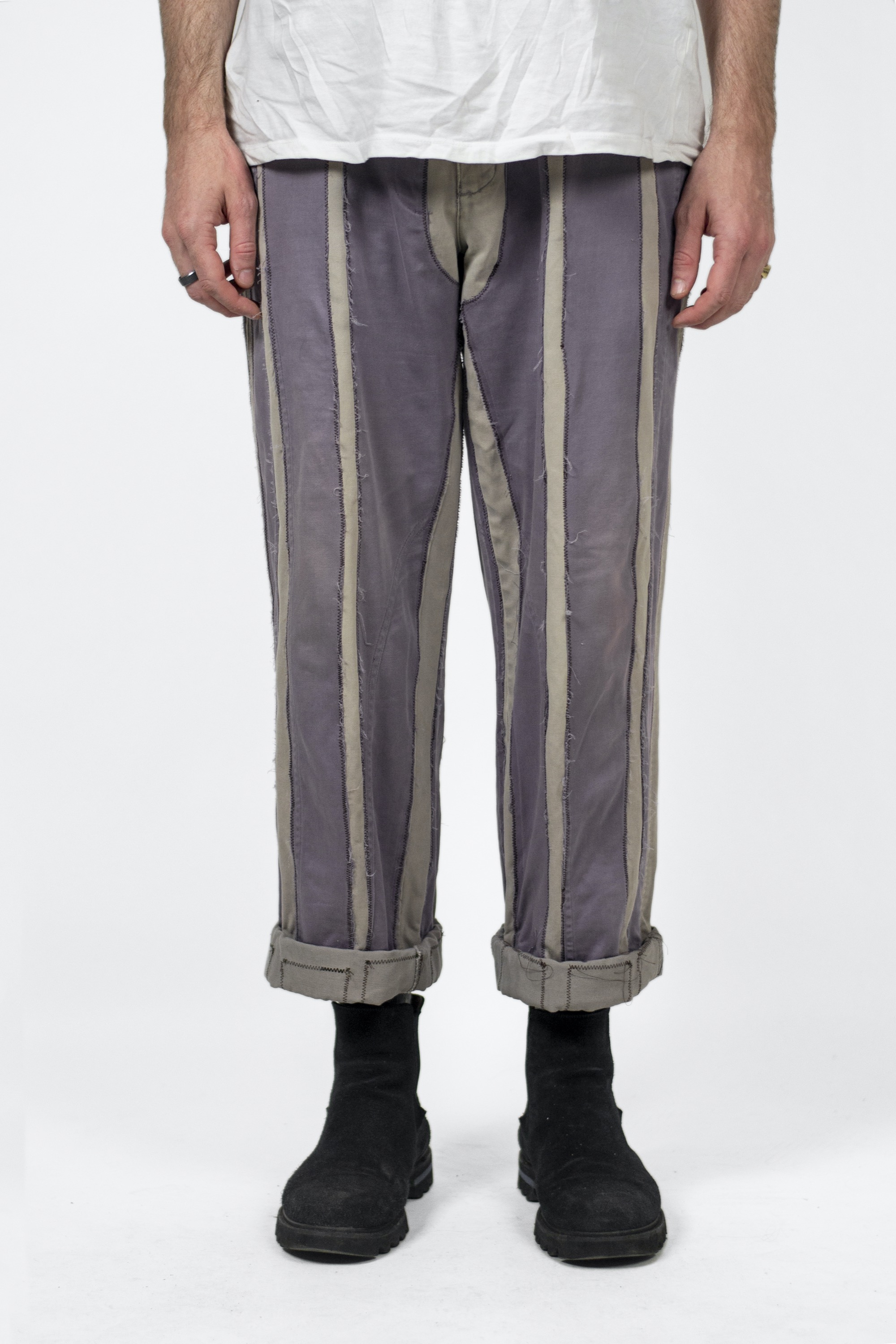 A model wearing repaired pants
