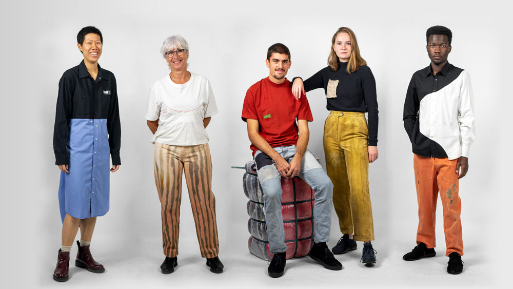 a group of models posing with fixed clothes